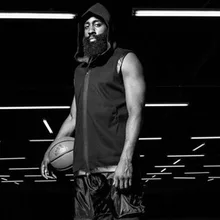 Мужские летние футболки, новые стильные свободные спортивные майки с капюшоном без рукавов для фитнеса, модные мужские одноцветные корейские кардиганы