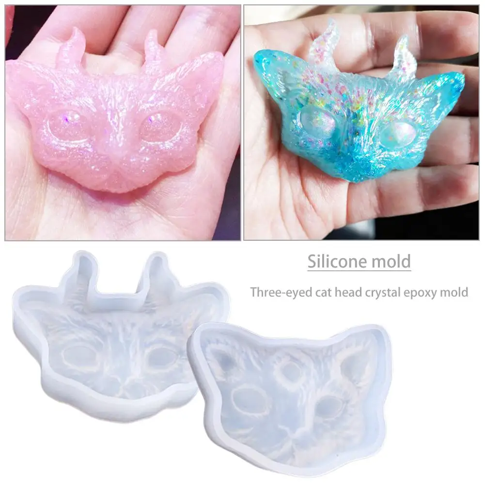Silicone Mold Three Eyes Cat Head Crystal Epoxy Mold DIY Tools For Jewelry Cake Making DIY Special Gift High Quality New