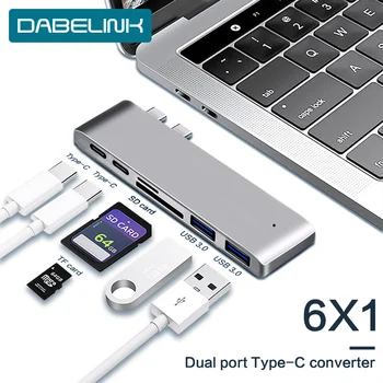 

USB Type C Hub USB C to USB 3.0 Thunderbolt 3 PD 100W Dock For macbook pro 2018 2017 Accessories Dock USB C 3.1 Port Type-C HUB