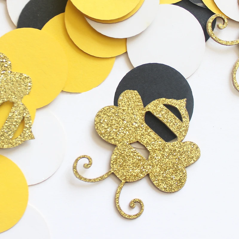 Bumble Bee тема вечерние DIY принадлежности для детей день рождения украшения шар гирлянда одноразовая посуда набор детский душ поставка - Цвет: Confetti x1pack