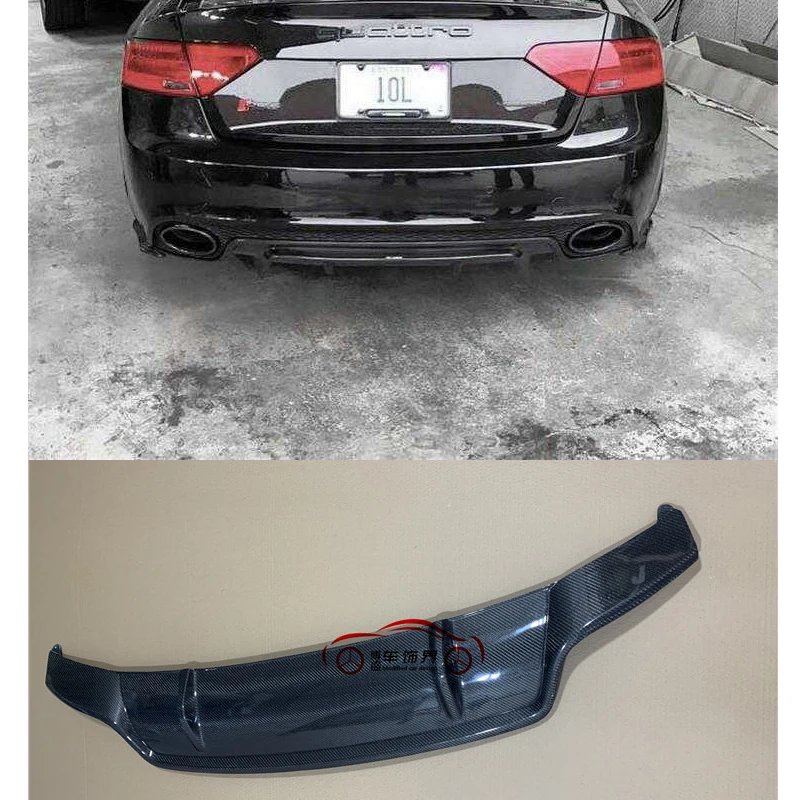 Углеродного волокна диффузор, губа на задний бампер для Audi A5 RS5 2012- не для A5 Стандартный опорная плита стайлинга автомобилей
