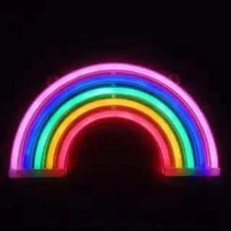 

led neon light with 4 colors rainbow 5 colors rainbow 2 colors love USB battery box dual purpose interior decoration led lights