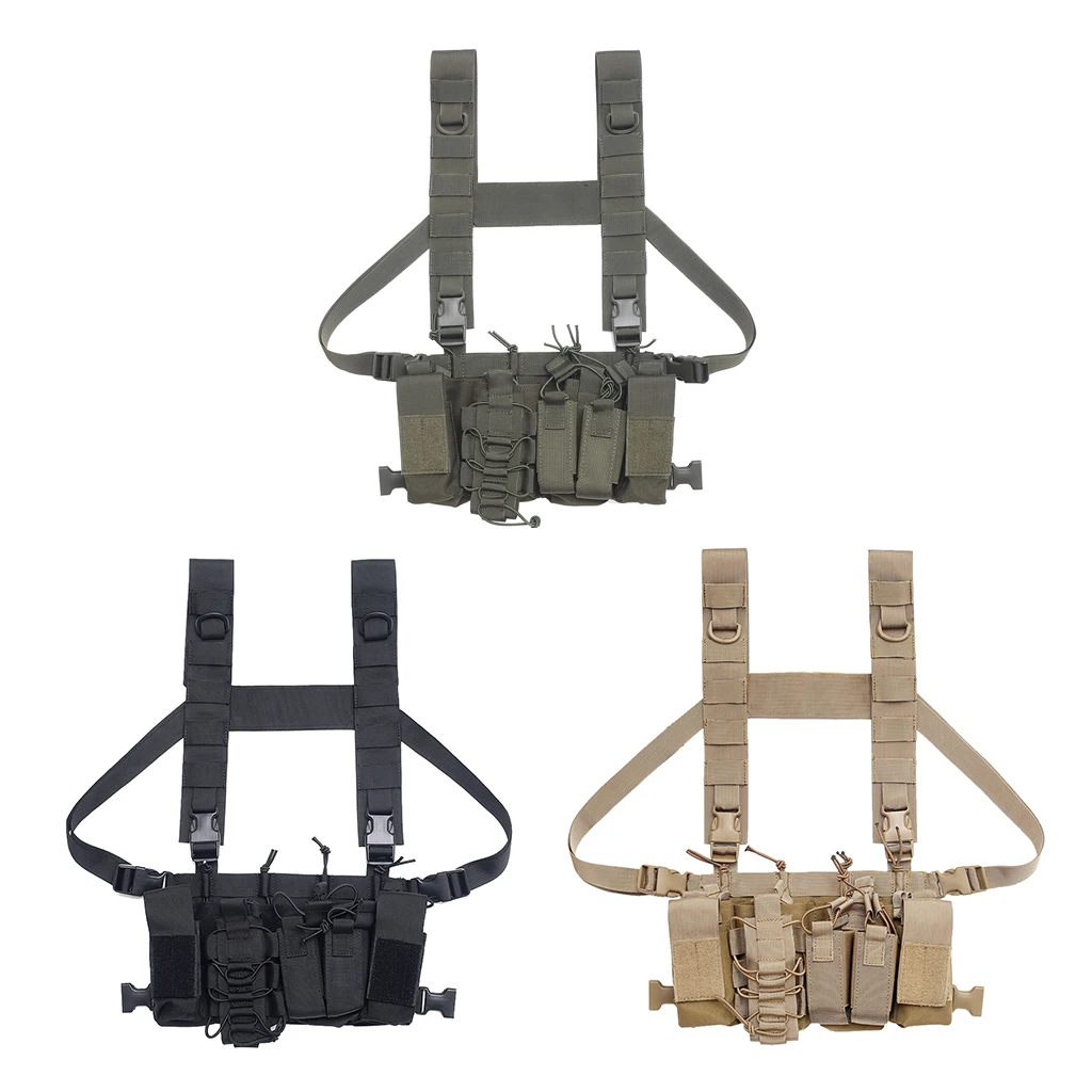 Women Men Outdoor MOLLE Vest Pockets Waistcoat Combat Chest Rig Hunting Belt