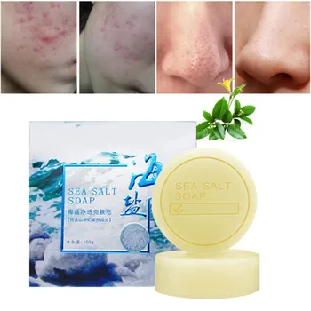 

Handmade Sea Salt Soap Anti-acnes Oil-control Nourishing Skin Moisturizing Blackheads Remover Body Face Care Product