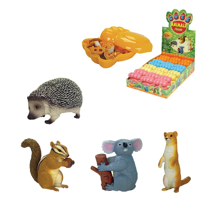 

2019 Cross Border Electricity Supplier 4D Assembled Cute Little Animal 4-Squirrel Hedgehog Koala Weasel Assembled Animal Model