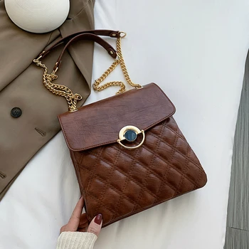 

2020 Fashion chain Shoulder Bag Women Leather Pu Quilted Bag Female Luxury Handbags Women Bags Designer Sac A Main Femme