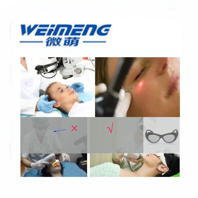 Weimeng 2940nm модный стеклянный материал черная рамка лазерные защитные очки и стекла es For2900-3100nm лазерного оператора