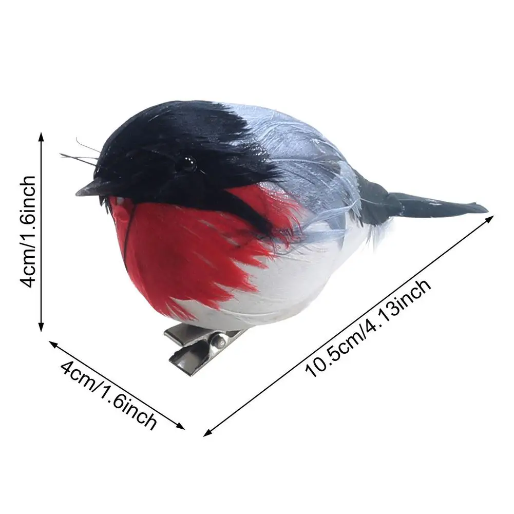 Simulation Robin Bird Cute Artificial Clip-on Bird Mini Landscape Ornament Animal Model 10pcs For Christmas Tree Decor Crafts