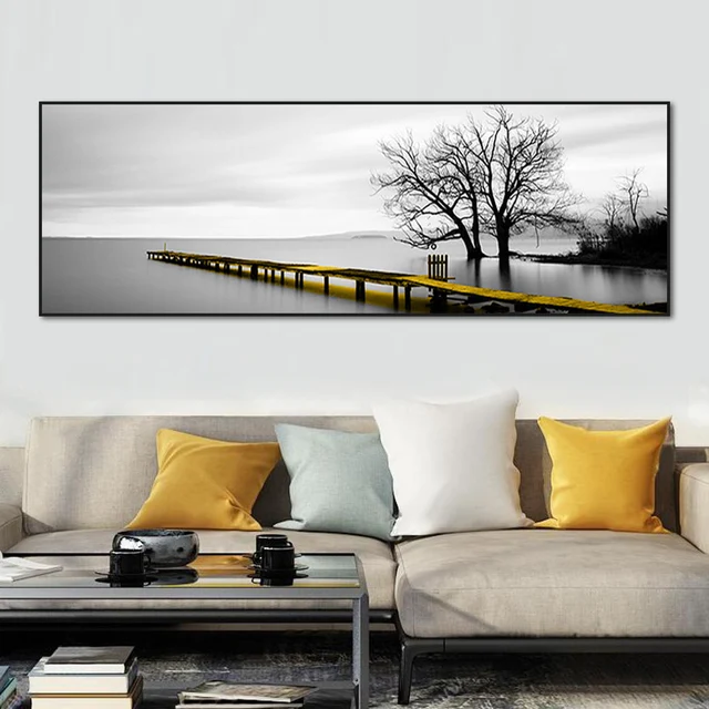 Tree Scene Black and White Canvas