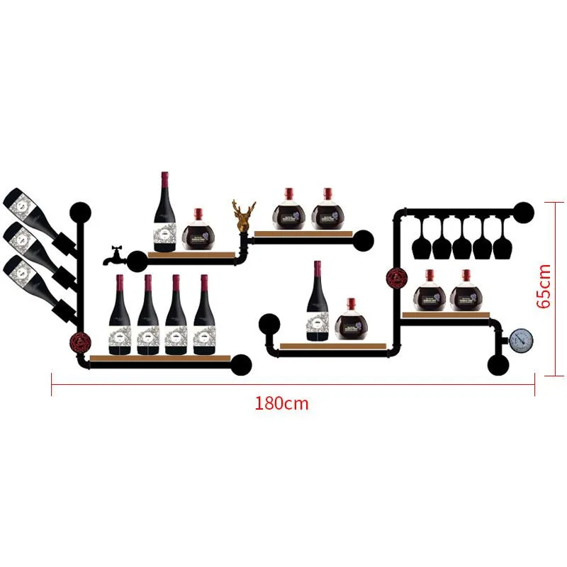Художественный винный стеллаж для украшения дома, настенные полки для стеклянной посуды, креативный органайзер для бутылок для хранения CF