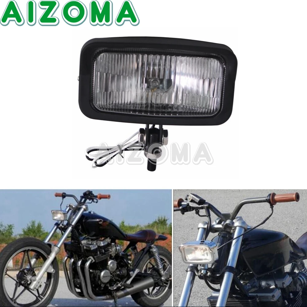 Черная винтажная мотоциклетная квадратная передняя фара ретро-фара для Yamaha Harley