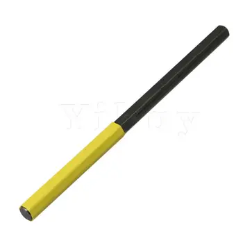 

Yibuy Black Metal Guitar Fret File With Yellow Handle Hexagon Style Musical Tool