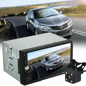 

Double 2 Din Car Stereo MP5 MP3 Player Radio Bluetooth USB AUX + Parking Camera FM Transmitter Modulator Car Boat Accessory #Ger