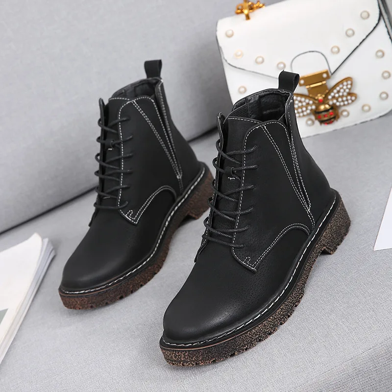 

2019 Boots Comfortable Head Woman Muffin Bottom Boots Single Short Boots