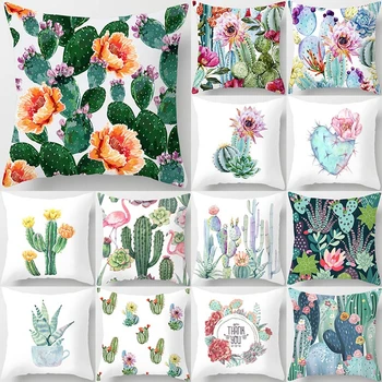 

Cactus Plants Pattern Decorative Cushions Pillowcase Polyester Cushion Cover Throw Pillow Sofa Decoration Pillowcover 40829