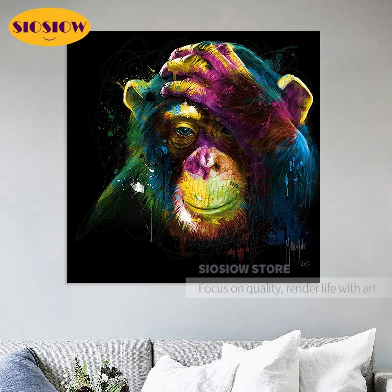 Colorful 5D DIY Gorilla Diamond Painting Full Drill Square Animals Round Daimond Mosaic Modern Broderie Diamants Embroidery | Дом и сад