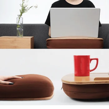 

HOT-Multifunction Knee Table Laptop Desk for 14 Inch Computer Tablet Phone Flip Portable Outdoor Headrest Office Nap Pillow