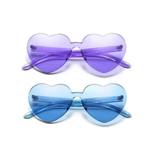 Солнцезащитные очки для вождения, яркие цвета, без оправы, сердце, солнцезащитные очки для вождения, защита от ультрафиолета, защитные, анти-G-lare Vision, солнцезащитные очки