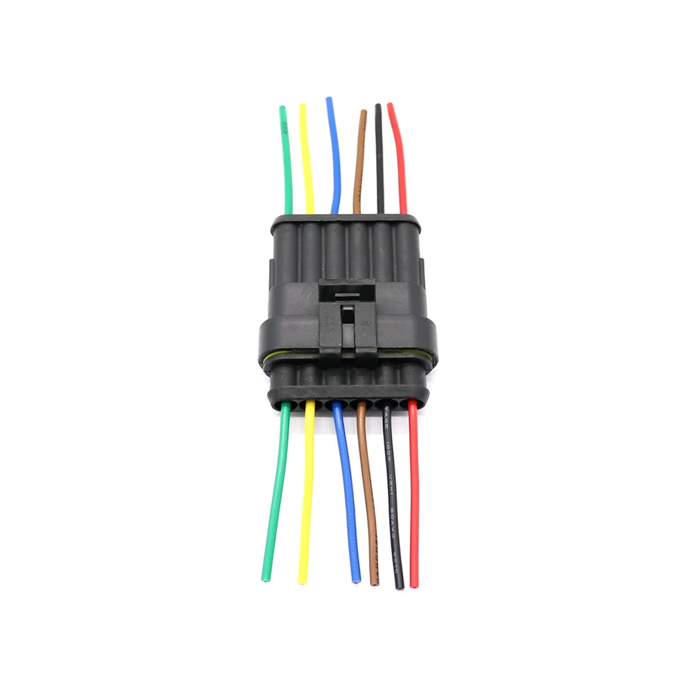 

6 Pin 5 Pin 4 Pin Waterproof Electrical Connector Car Auto Plug Socket Kit with Wire AWG Guage Marine 5 Kit