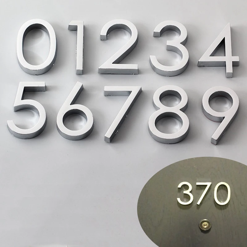 House number signs 1pc 3D numeral door plaque house drawer sign plating gate digits 0 to 9 plastic tag hotel home sticker address