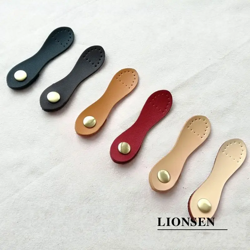 Lionsen-Bolsos de retales de cuero genuino, accesorios de costura de 9x2,5 cm, bricolaje botones a presión, 1 Uds.