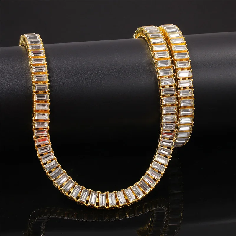 Bling Iced Out цепи ожерелье для мужчин женщин Подарки 7 дюймов-24 дюймов Золотая цепь со стразами ожерелье Мода хип хоп ювелирные изделия
