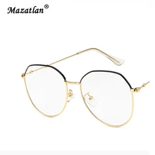 Брендовая модная рамка для очков женские Ретро оптическая оправа из металла плоское зеркало высокого качества модные оправы для очков женские