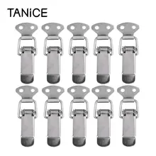 TANiCE 10Pcs Iron Nickel Alloy Toggle Latch 75mm Tension Lock Lever Clasp Closures Crate Lock Snap Lock Silver For Toolbox Case