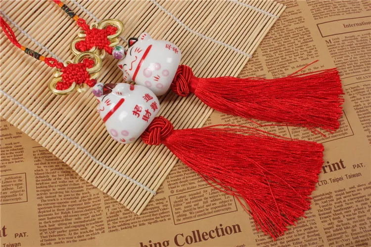 Lucky Cat Керамический автомобильный подвесной орнамент Taobao Милая Керамика Подвеска автомобиль украшение напрямую от производителя Sellin