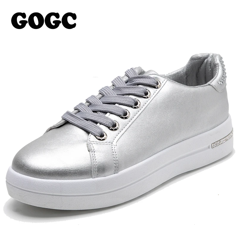 Кеды GOGC женские кожаные кроссовки без шнуровки плоская подошва G6819 2020|Обувь