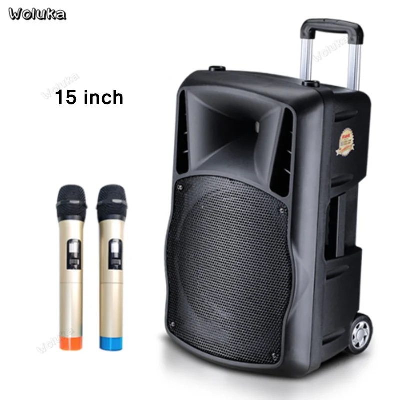 A 15 inch Bluetooth супер-мощный стерео динамик дорожный рюкзак на колесах динамик караоке Мобильная производительность квадратный танцевальный плеер куб CD50 W05 - Цвет: A 15 inch