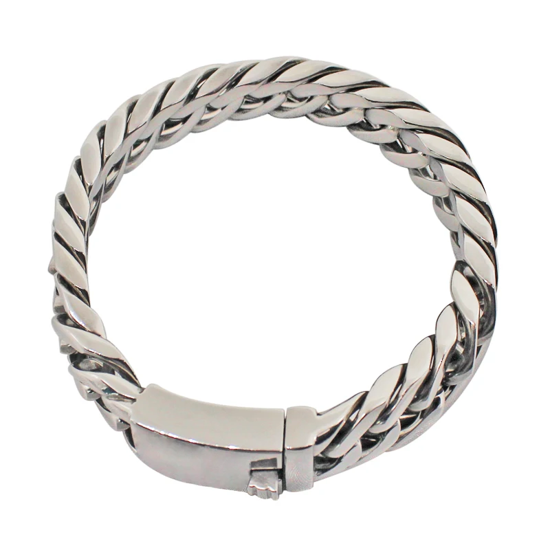 Bracelet Cuba Bracelet Men's Fashion Jewelry Chain Stainless Steel Bracele 22cm Long 14mm Wide Buddha Bracelet Jewelry 032