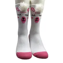 Женские милые объемные пушистые Мультяшные теплые носки из чесаного хлопка с изображением животных из альпаки