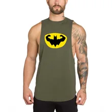 Одежда для фитнеса и бодибилдинга с Бэтменом, майка для тренажерного зала, мужская спортивная майка без рукавов, майка для бега с открытыми боками