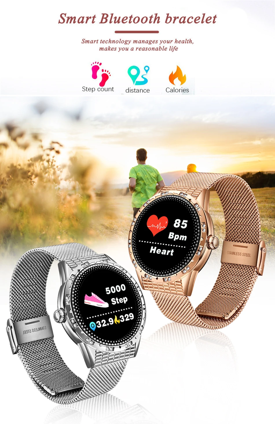 Hot Sale Women Smart Watch Heart Rate Blood Pressure Monitor Smart Watch Women Smartwatch Men for Apple IOS Android Phone