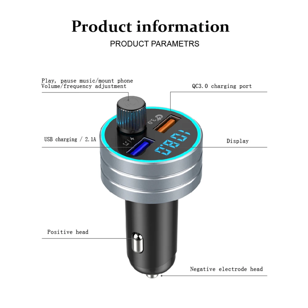 Новинка, Автомобильный MP3 плеер, Bluetooth, fm-передатчик, беспроводной, громкая связь, аудио приемник, 2.4A, двойной USB, быстрое зарядное устройство