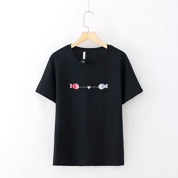 

New women t shirt print t-shirt short sleeve cotton 2018 summer fashion