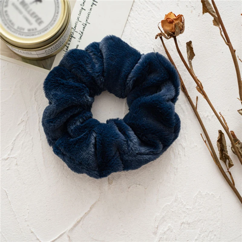 

Winter Fur Scrunchies Furry Elastic Hair bands For Women Girls ponytail Holders Rope soft Plush Hair Ties Hair Accessories