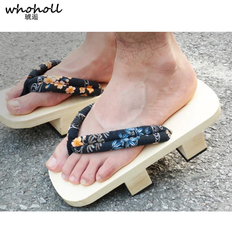 

Whoholl Cosplay Costumes Animeslippers Japanese Clogs Geta Sandals Man Women Flip-flops Wooden Sandals Slippers Slides