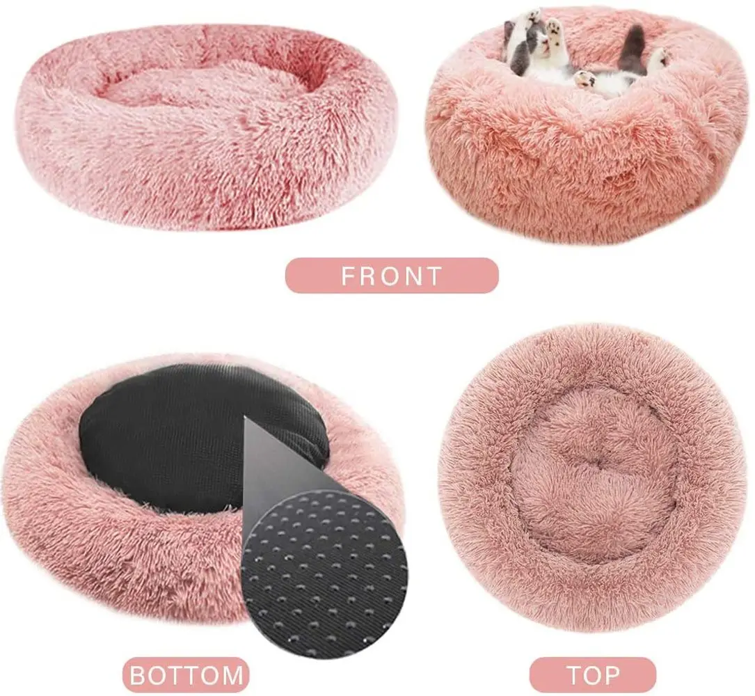 Dog Long Plush Dounts Beds Calming Bed Hondenmand Pet Kennel Super Soft Fluffy Comfortable for Large Dog / Cat House Dog Long Plush Dounts Beds Calming Bed Hondenmand Pet Kennel Super Soft Fluffy Comfortable for Large Dog / Cat House