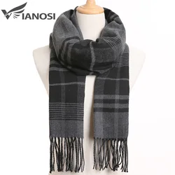 [VIANOSI] Luxury Design Men Scarf Foulard Plaid Scarves Poncho Casual Winter Scarfs Male Bufandas Hombre