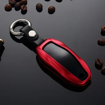 

Aluminum Alloy Car Key Case Shell Cover with Key Chain for Tesla Model 3 Premium Aluminum Metal