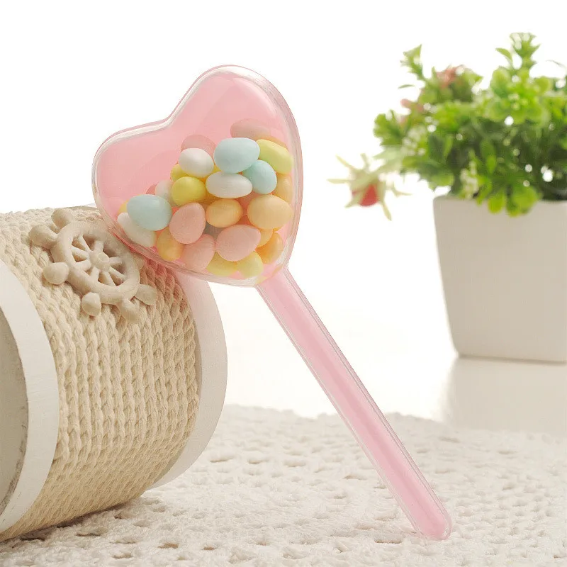 12 шт./лот пластиковые подарочные коробки в форме сердца и леденцов коробка для