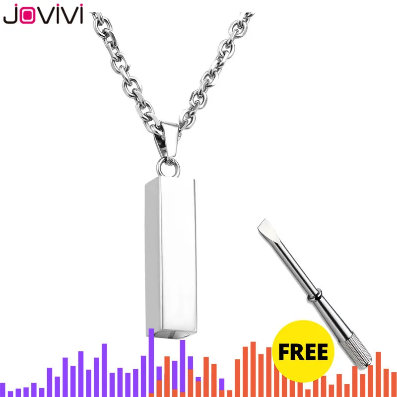 JOVIVI 1x кубический стержень из нержавеющей стали ожерелье с урной кулон памятная