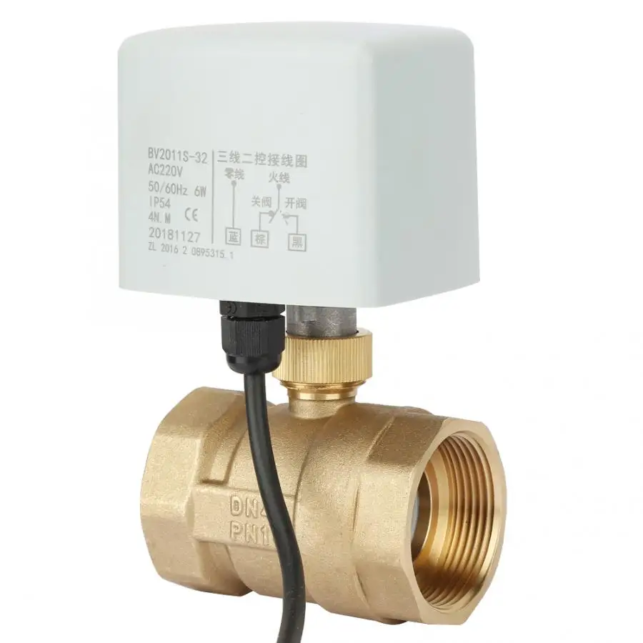 AC220V DN40 1 1/2 &quot2 Way 3 Wire латунь Электрический моторизованный шаровой клапан