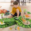 Kids 153PCS DIY Assemble Jurassic Dinosaur Race Track Set Magical Racing Track Railway Electric Race Car Dinosaur Model Toy ► Photo 1/6