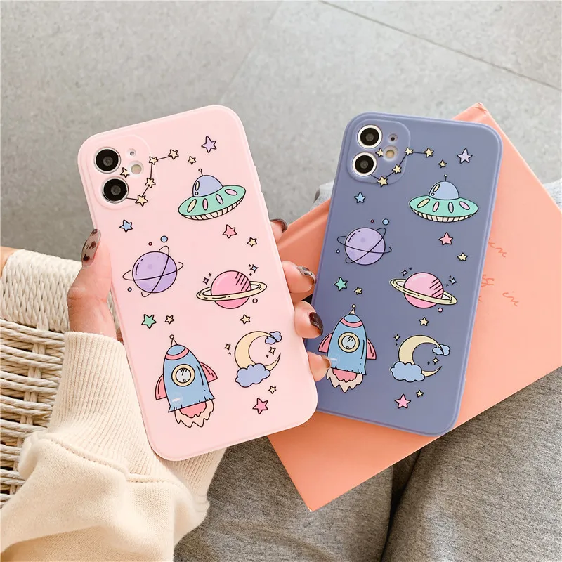 iphone 12 pro max clear case Lens protection cartoon astronaut planet spaceship dinosaur case for iphone 13 12 Pro Max 12MiNi X XR XS 11 Pro Max 6S 7 8 plus iphone 12 pro max silicone case