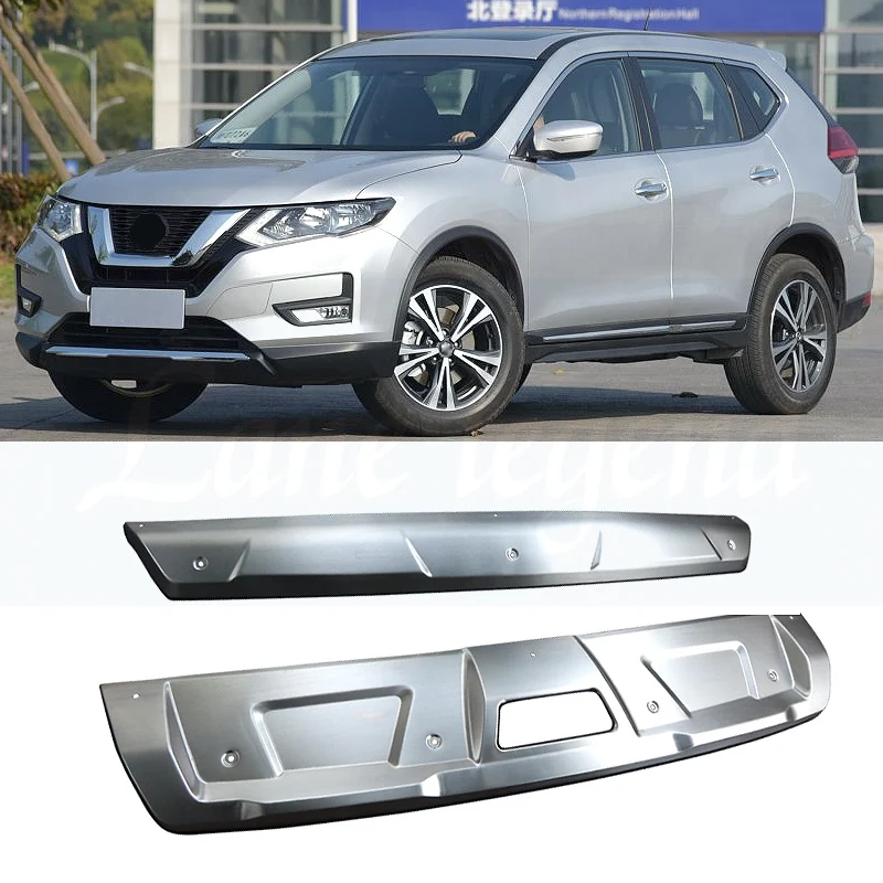 Автомобильный Стайлинг для nissan Rogue X-Trail- T32 металлический передний+ задний бампер нижний протектор с отверстием для ключа аксессуары