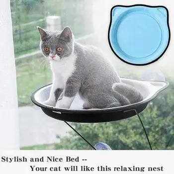 

Suction Cup Cats Hammock Kitty's Windowsill Hanging Nest Portable Cat Perch Bed Suitable For Travel