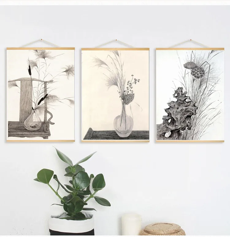 

New Chinese Style Ink Landscape Traditional Chinese Painting Entrance Decorative Painting Bed & Breakfast Hotel Three-piece Pain